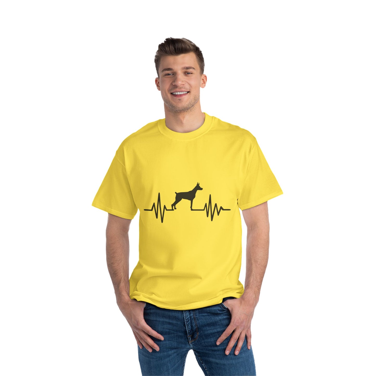 My Heart Beats For Dobermans Men's Short-Sleeve Crewneck Tee