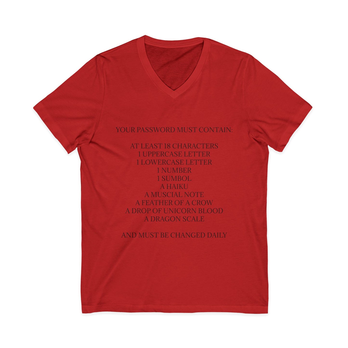 Password Unisex Short Sleeve V-Neck Tee