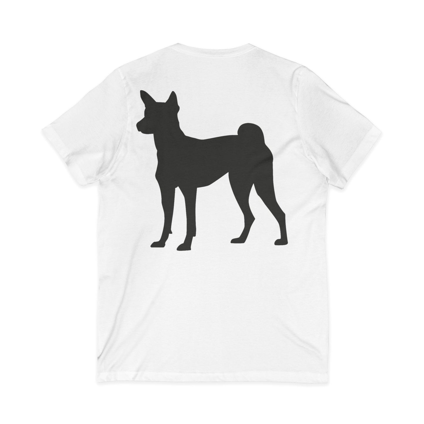 Basenji Silhouette Unisex Short Sleeve V-Neck Tee
