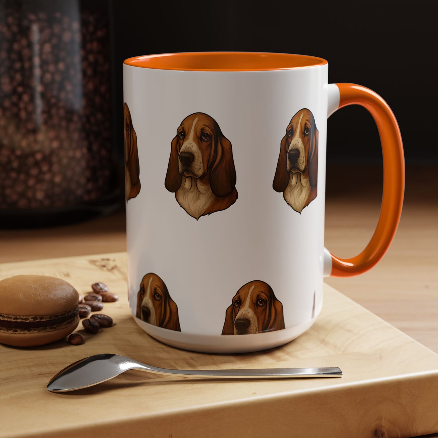 Basset Hound Head 2-Tone Coffee Mug