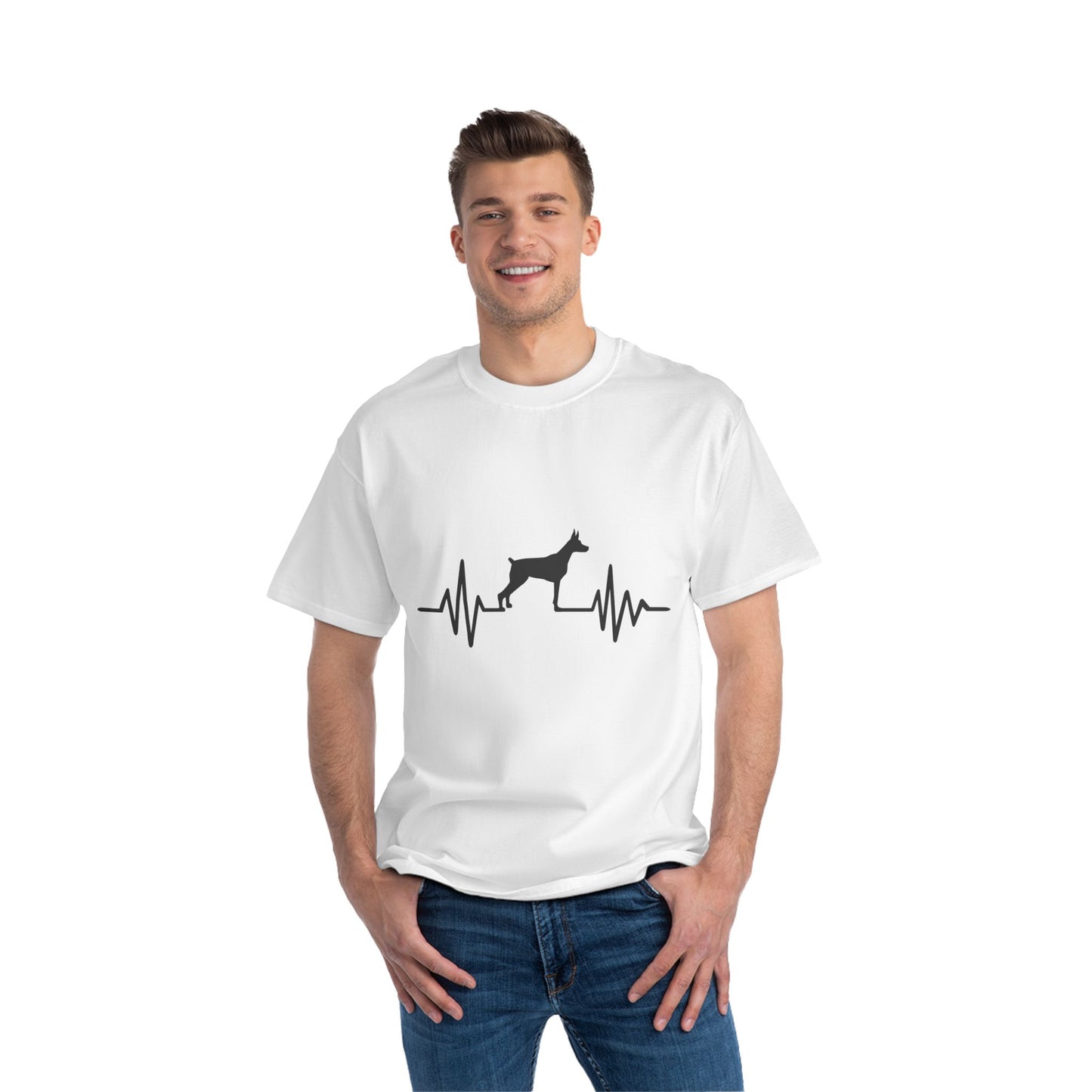 My Heart Beats For Dobermans Men's Short-Sleeve Crewneck Tee