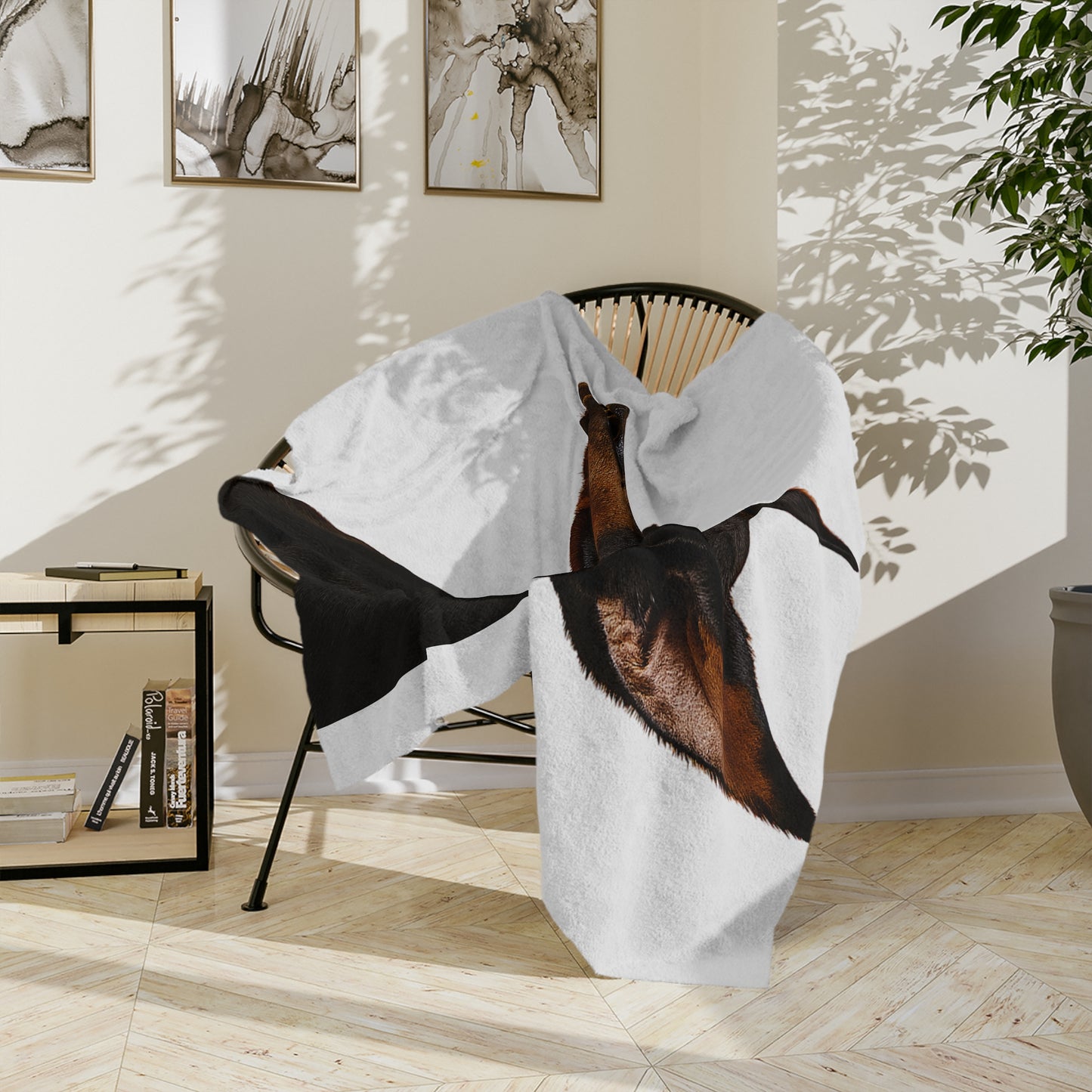 Doberman Head Velveteen Microfiber Blanket