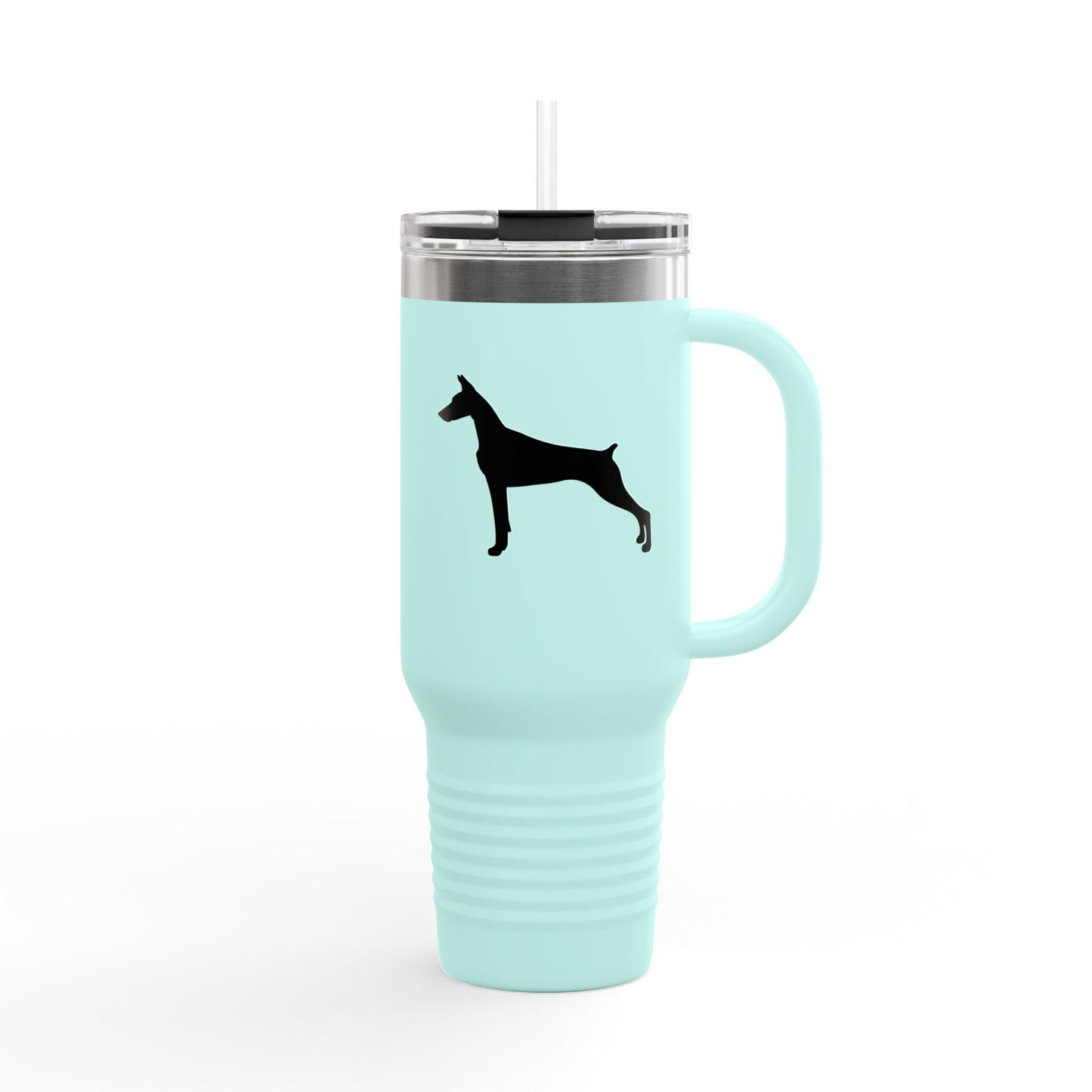 Doberman Silhouette Insulated Travel Mug