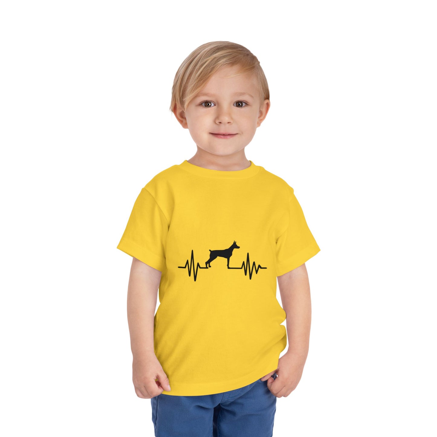 My Heart Beats For Dobermans Toddler Unisex Short Sleeve Crewneck Tee