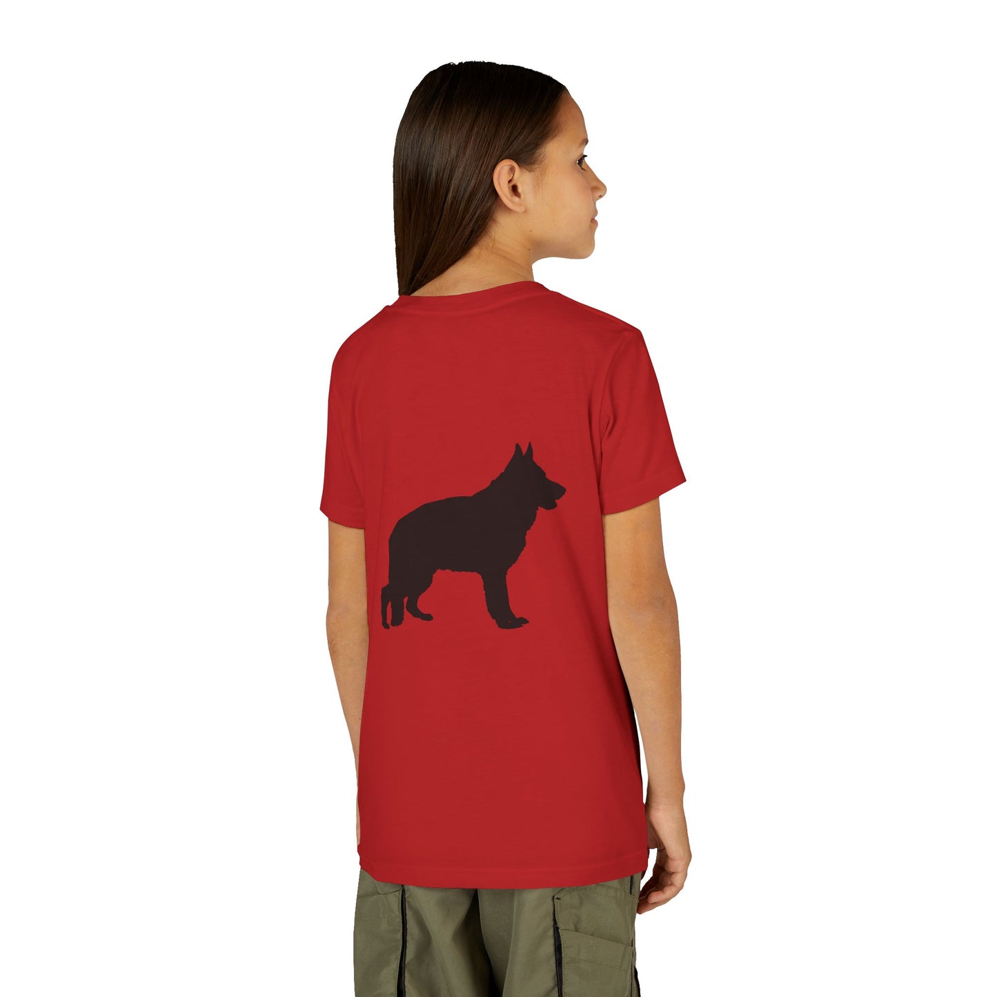 German Shepherd Silhouette Youth Unisex Short Sleeve Crewneck Tee