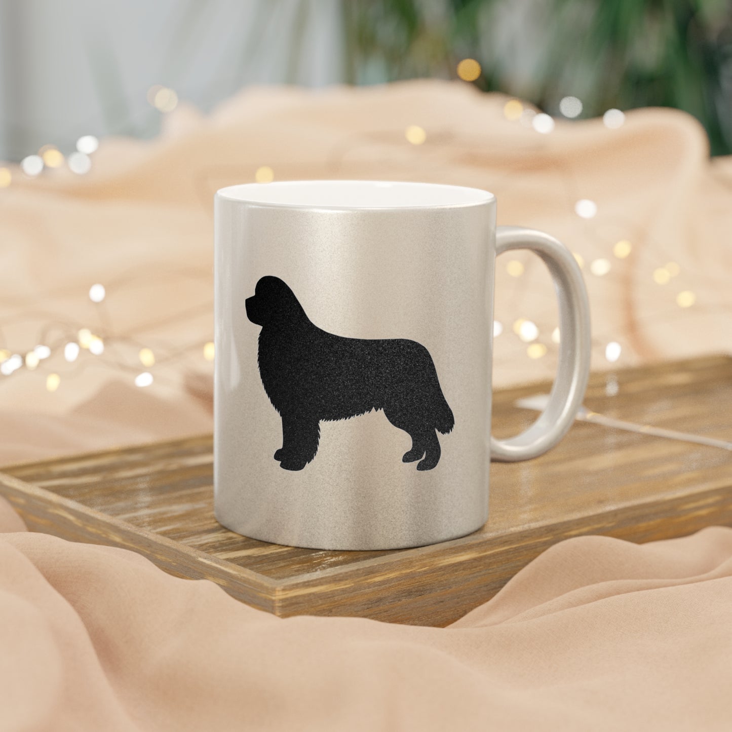 Newfie Silhouette Metallic Coffee Mug