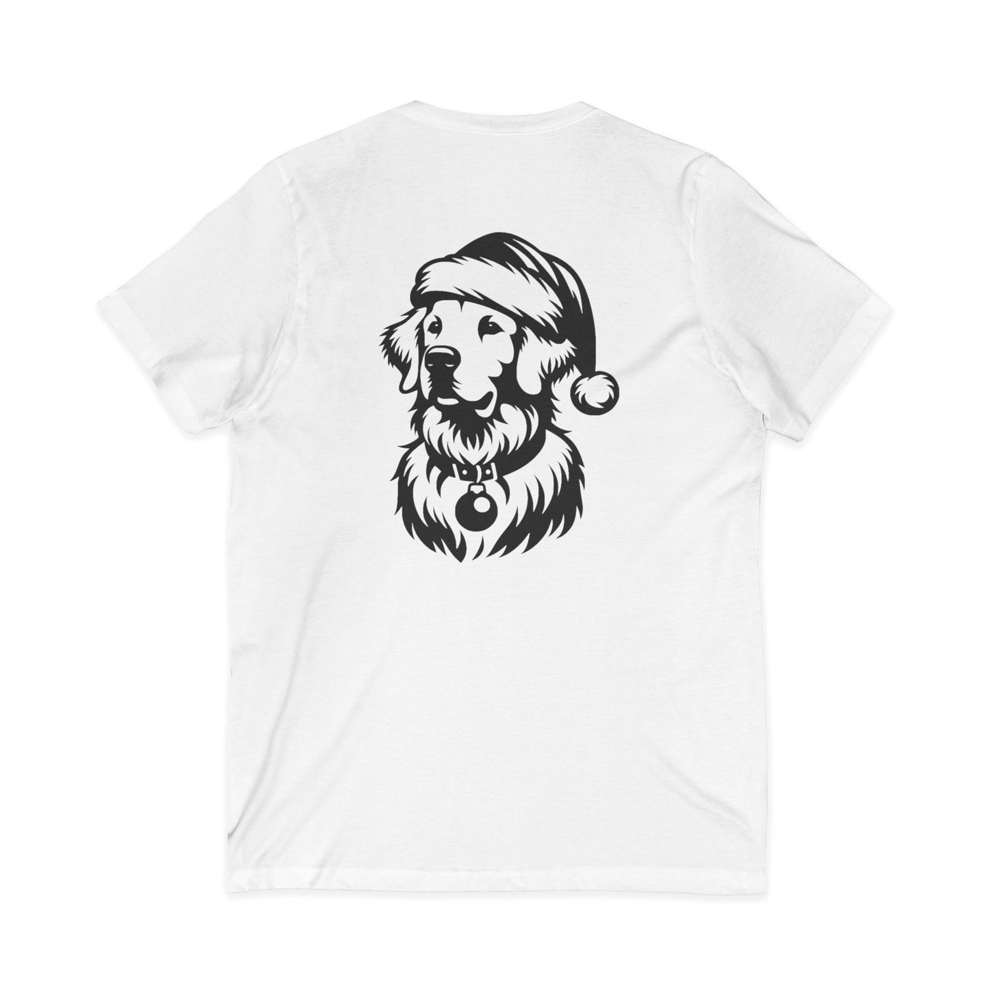 Santa Paws Golden Unisex Short Sleeve V-Neck Tee