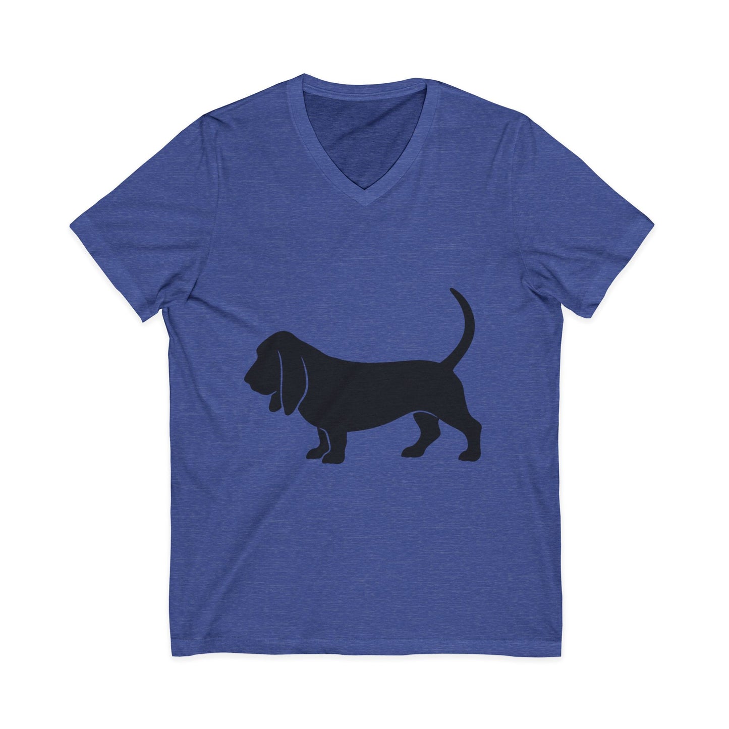 Basset Hound Silhouette Unisex Short Sleeve V-Neck Tee