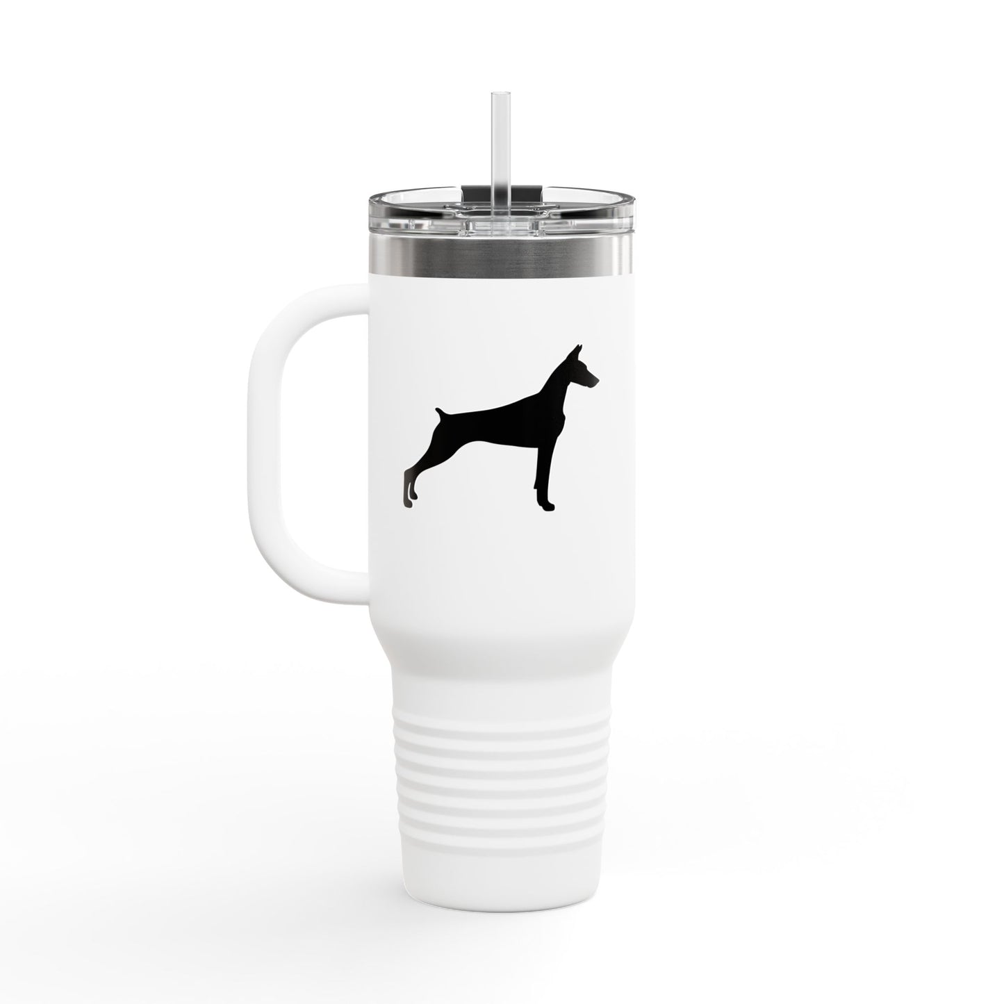 Doberman Silhouette Insulated Travel Mug
