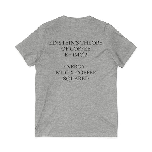 Einstein's Theory Of Coffee Unisex Short Sleeve V-Neck Tee