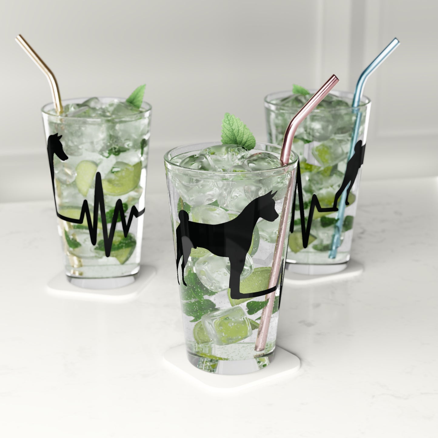 My Heart Beats For Basenjis Drinking Glass