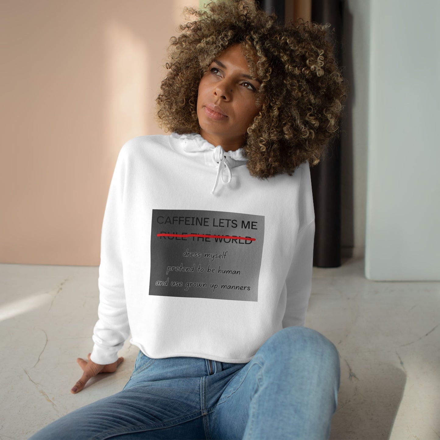 Caffeine Lets Me Women's Crop Hoodie