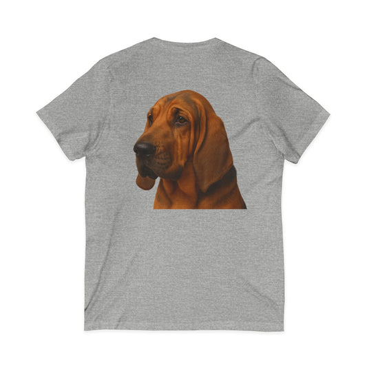 Bloodhound Head Unisex Short Sleeve V-Neck Tee