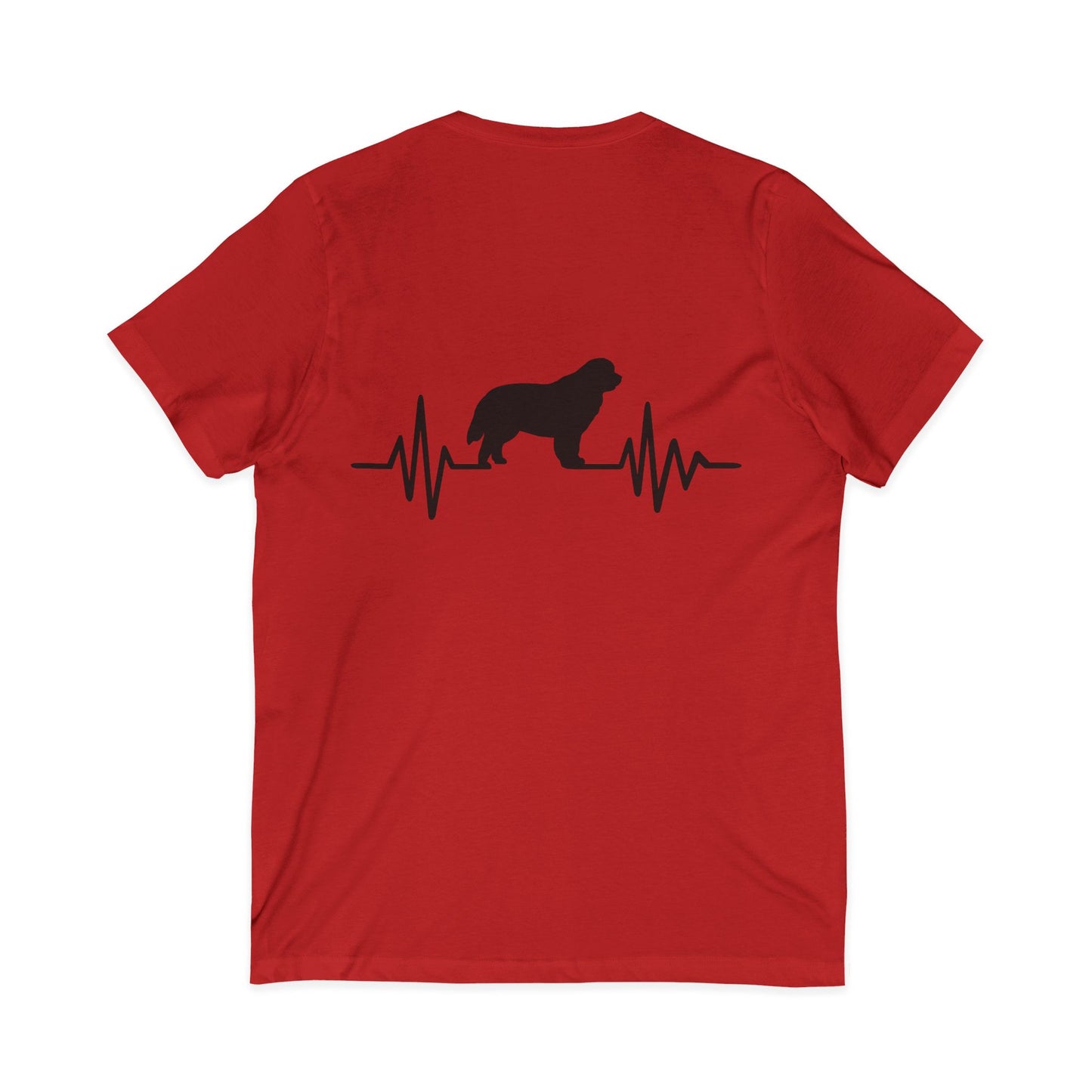 My Heart Beats For Newfies Unisex Short Sleeve V-Neck Tee