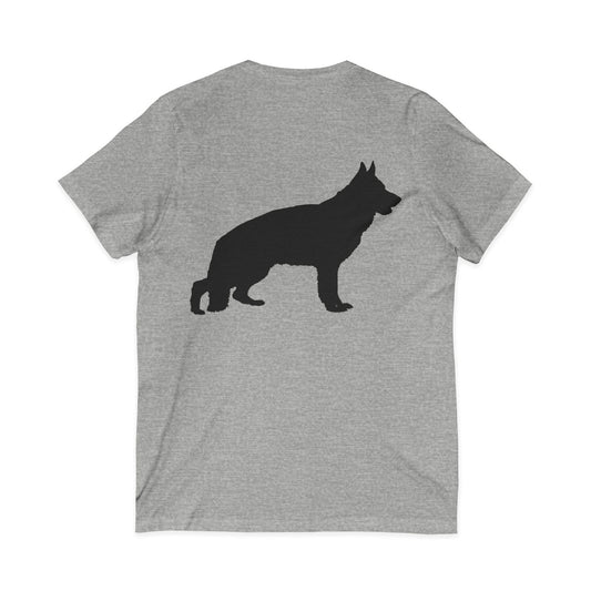 German Shepherd Silhouette Unisex Short Sleeve V-Neck Tee