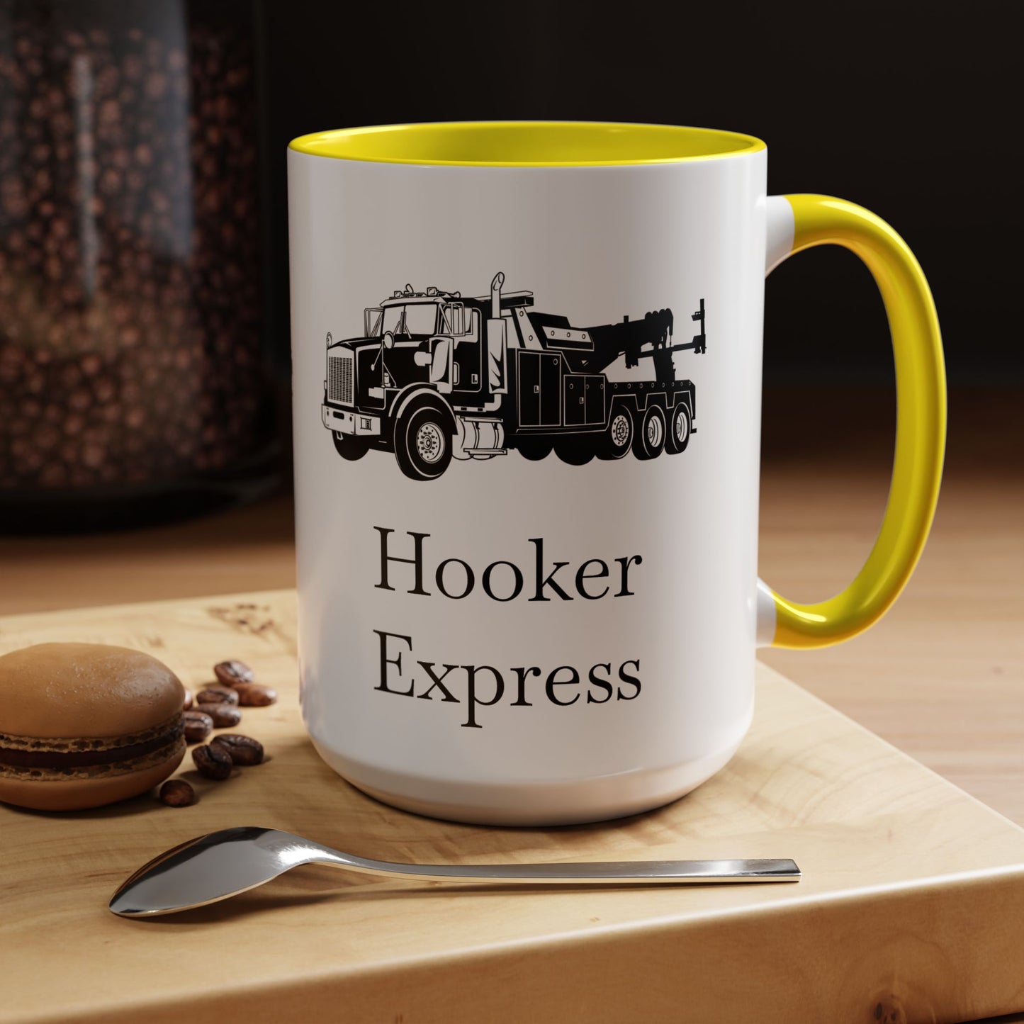 H**ker Express Heavy Tow Truck 2-Tone Coffee Mug