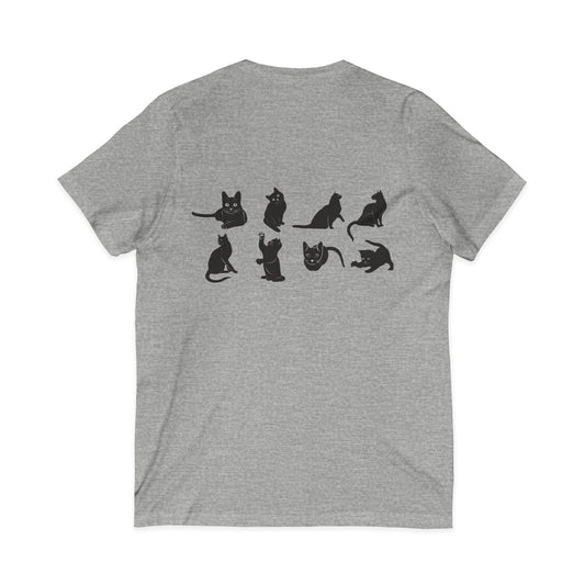 Cats Unisex Short Sleeve V-Neck Tee