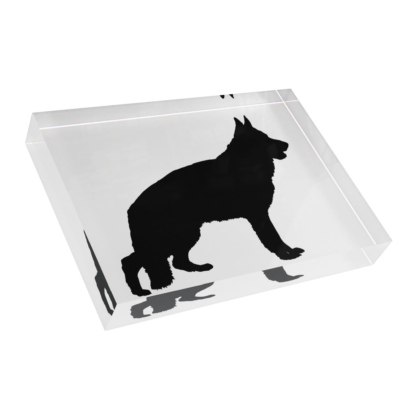 German Shepherd Silhouette Acrylic Photo Block
