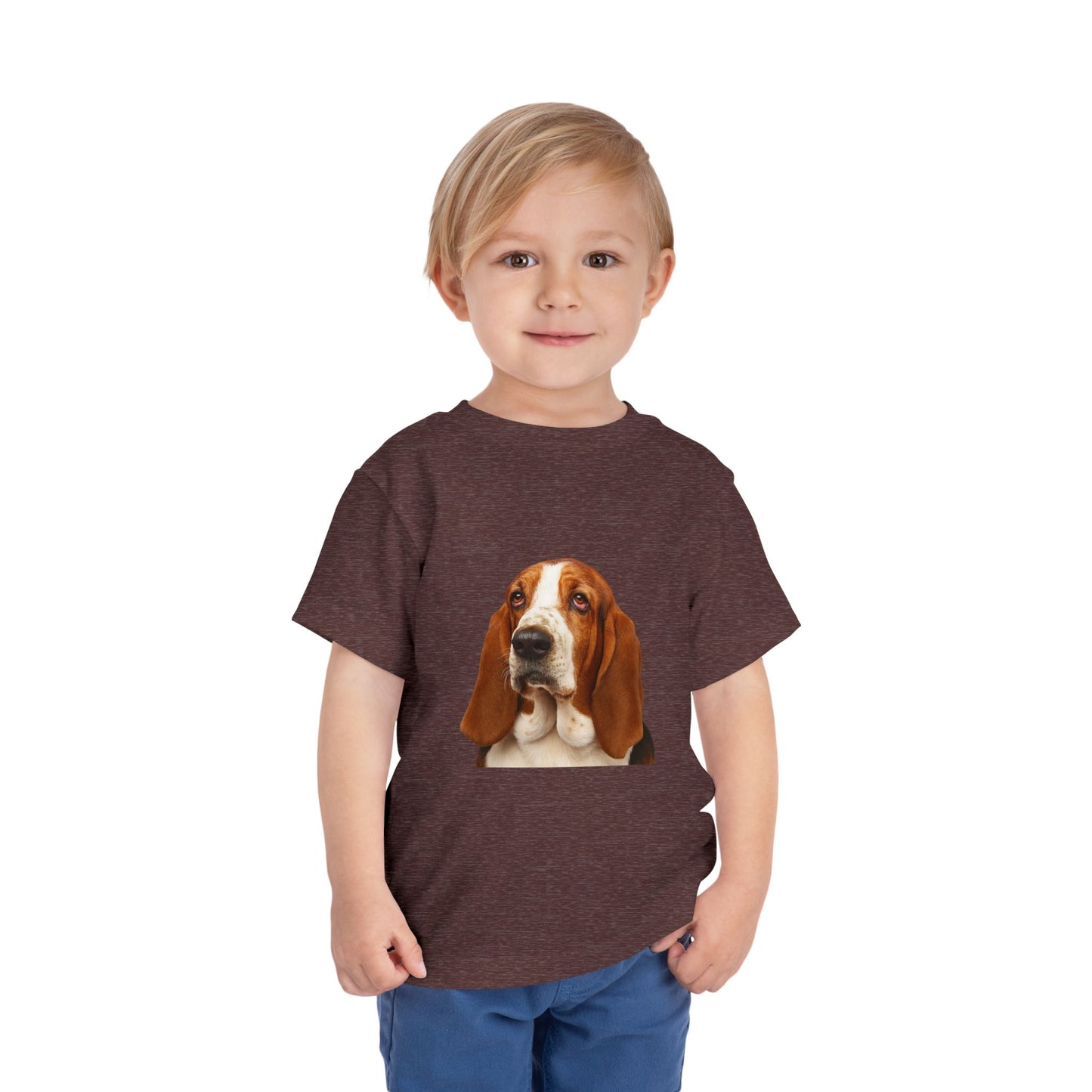 Basset Head Toddler Unisex Short Sleeve Crewneck Tee
