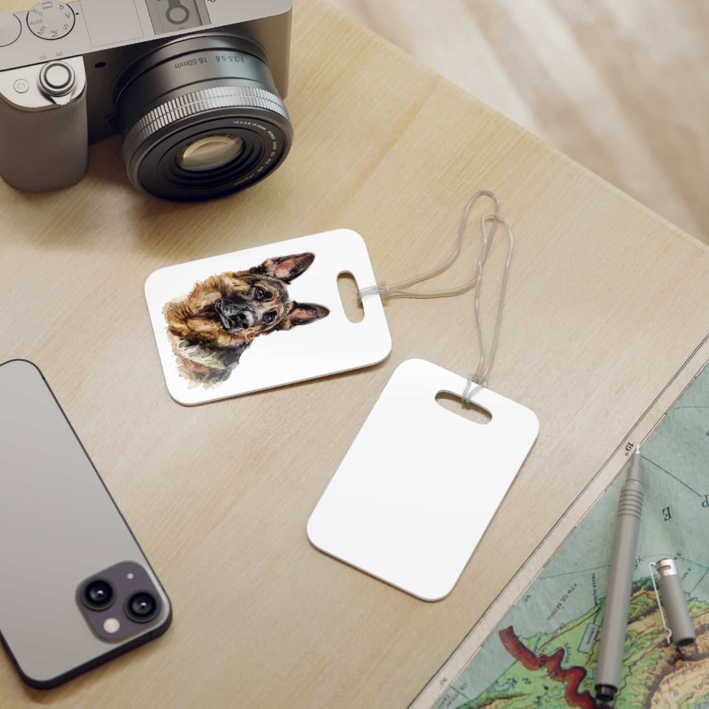 German Shepherd Head Luggage Tag