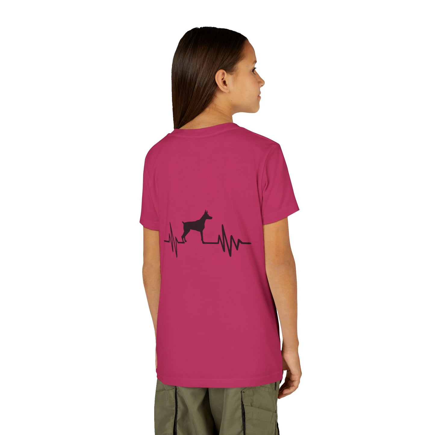 My Heart Beats For Dobermans Youth Unisex Short Sleeve Crewneck Tee