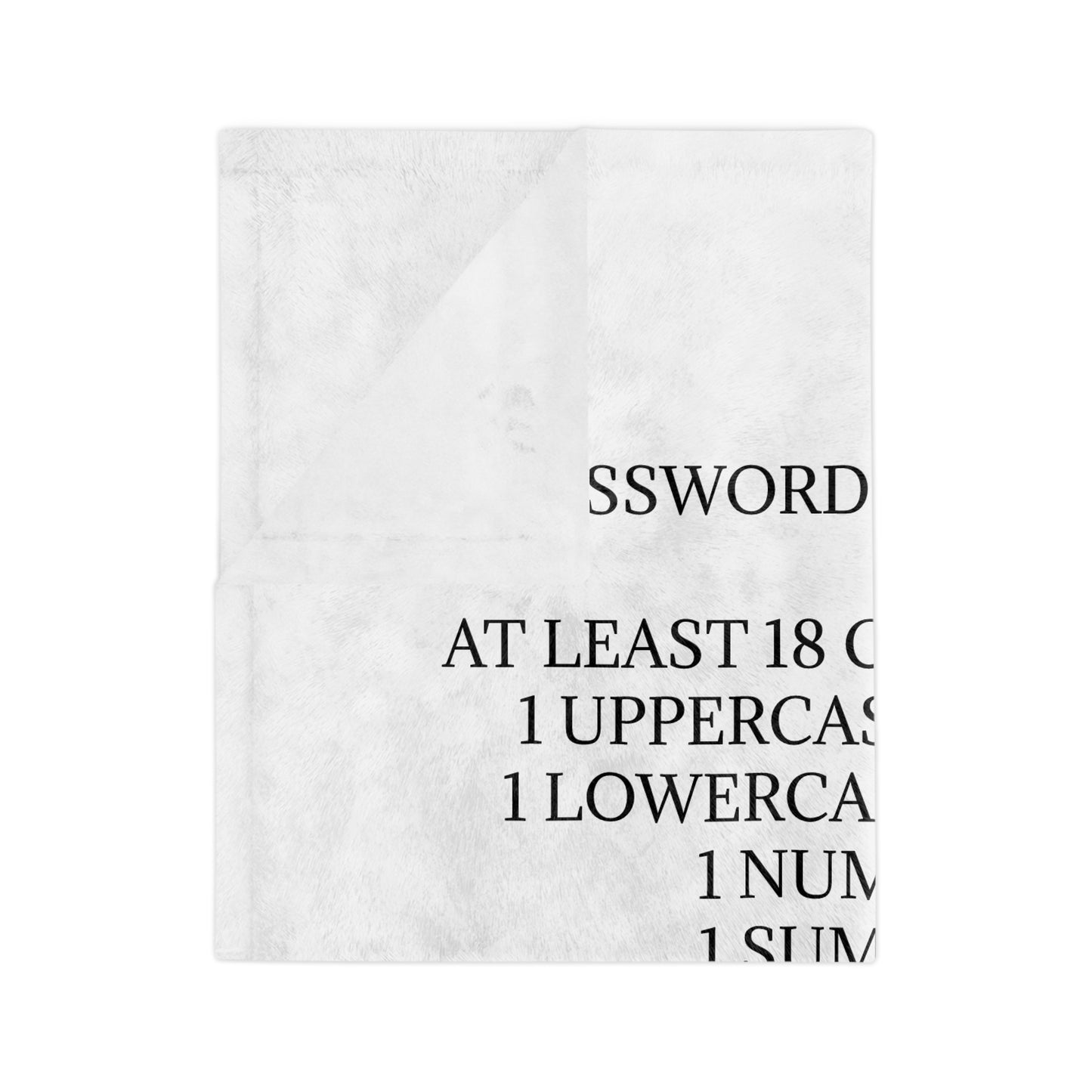 Password Velveteen Microfiber Blanket