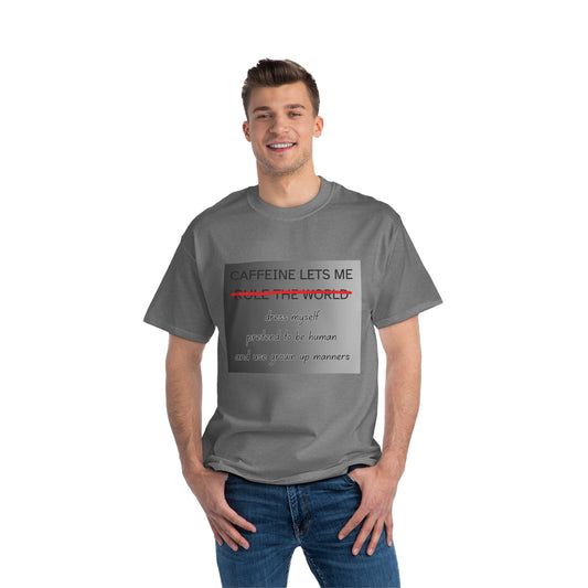 Caffeine Lets Me Men's Short-Sleeve Crewneck Tee