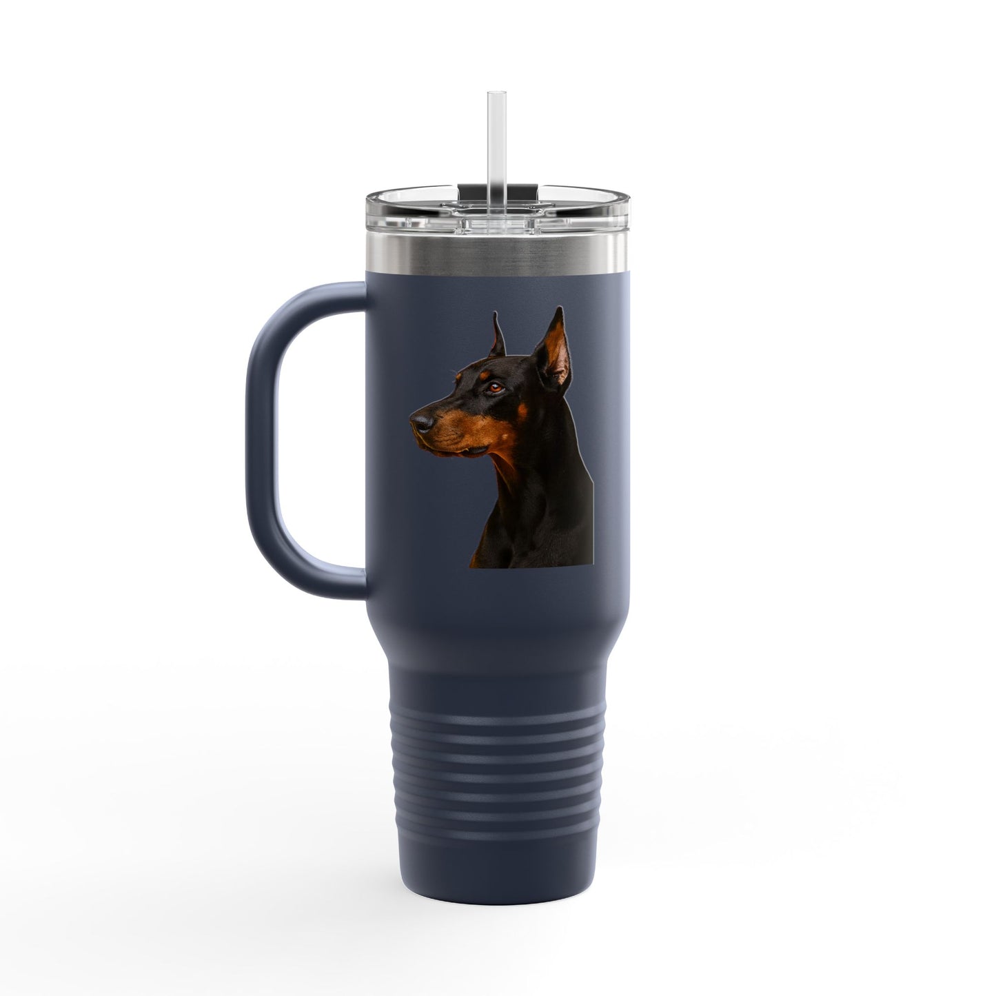 Doberman Head Insulated Travel Mug