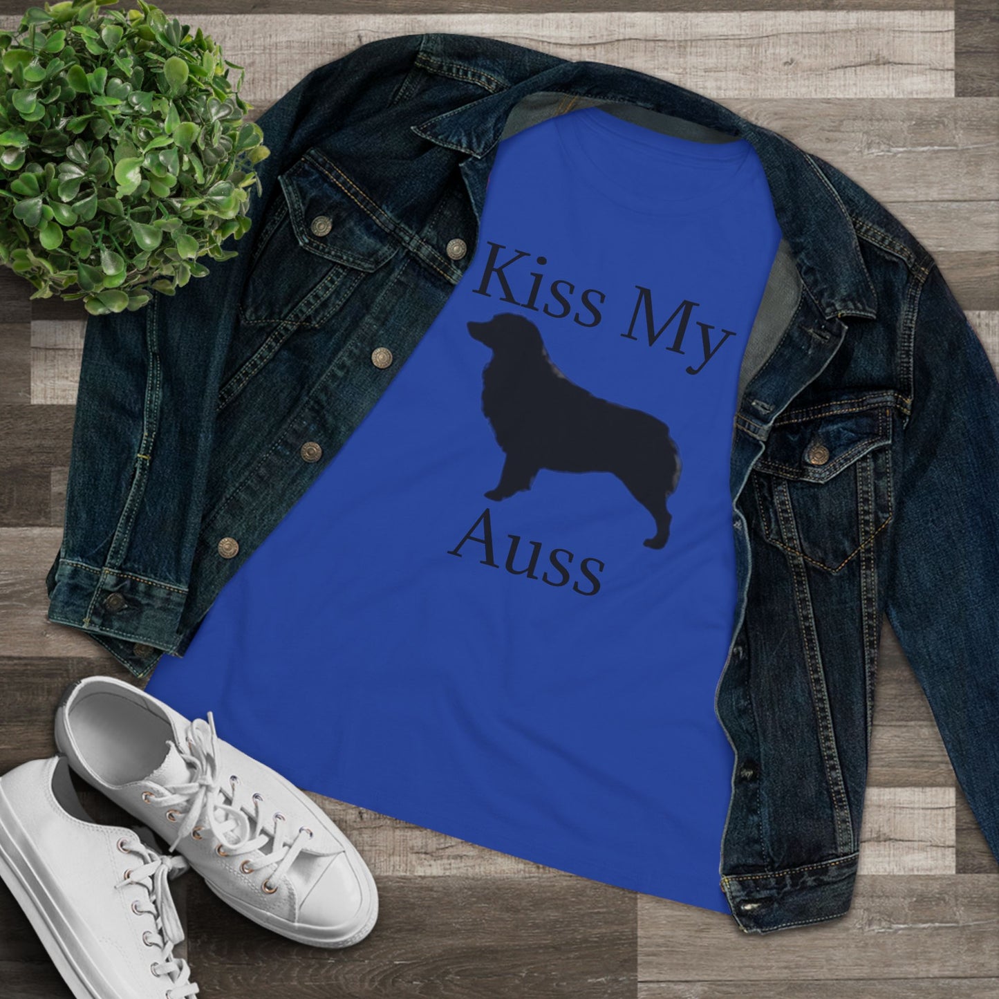 Kiss My Auss Women's Short Sleeve Crewneck Tee