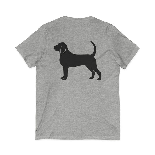 Bloodhound Silhouette Unisex Short Sleeve V-Neck Tee