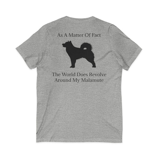 Matter Of Fact Malamute Unisex Short Sleeve V-Neck Tee