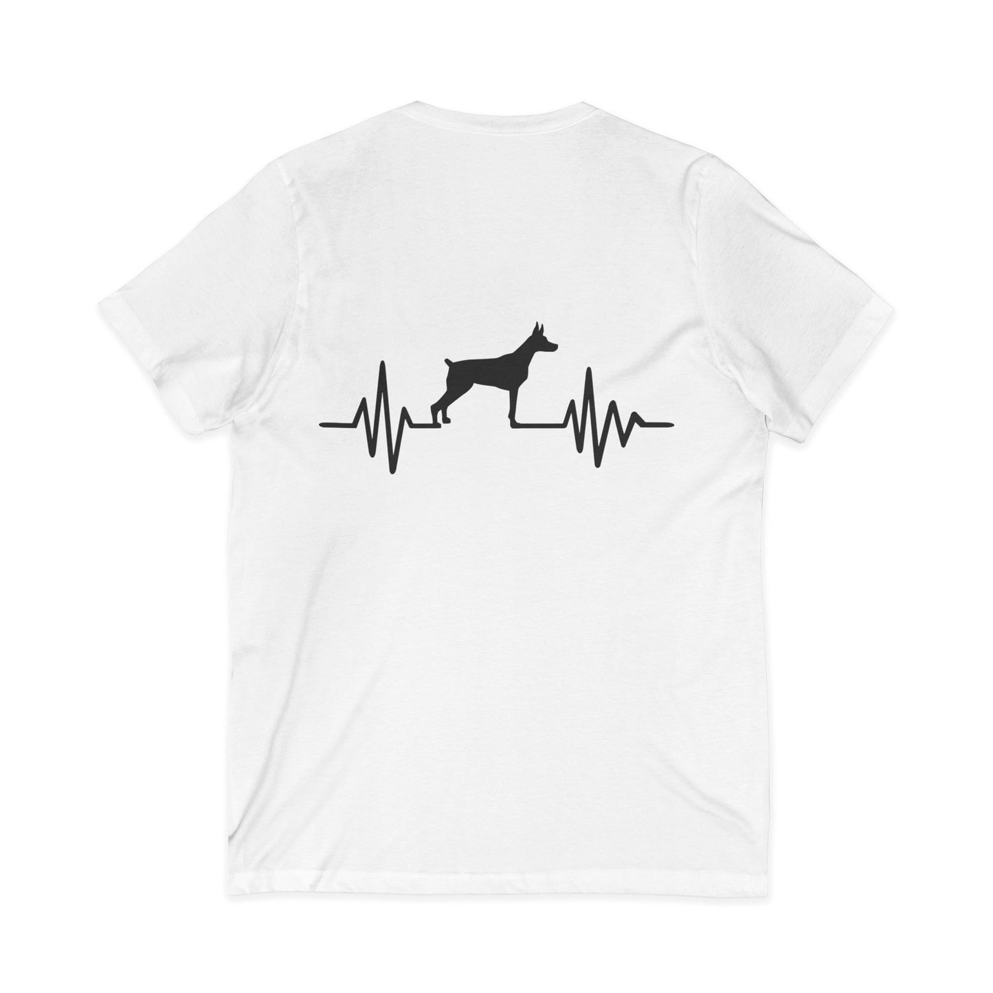 My Heart Beats For Dobermans Unisex Short Sleeve V-Neck Tee