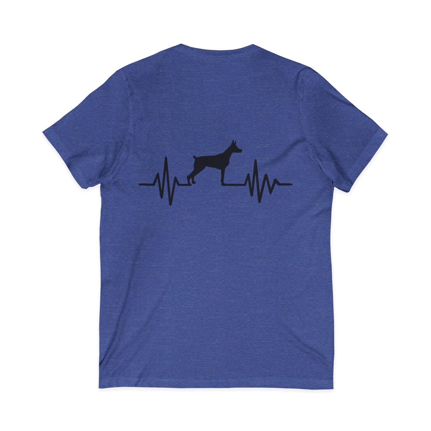My Heart Beats For Dobermans Unisex Short Sleeve V-Neck Tee