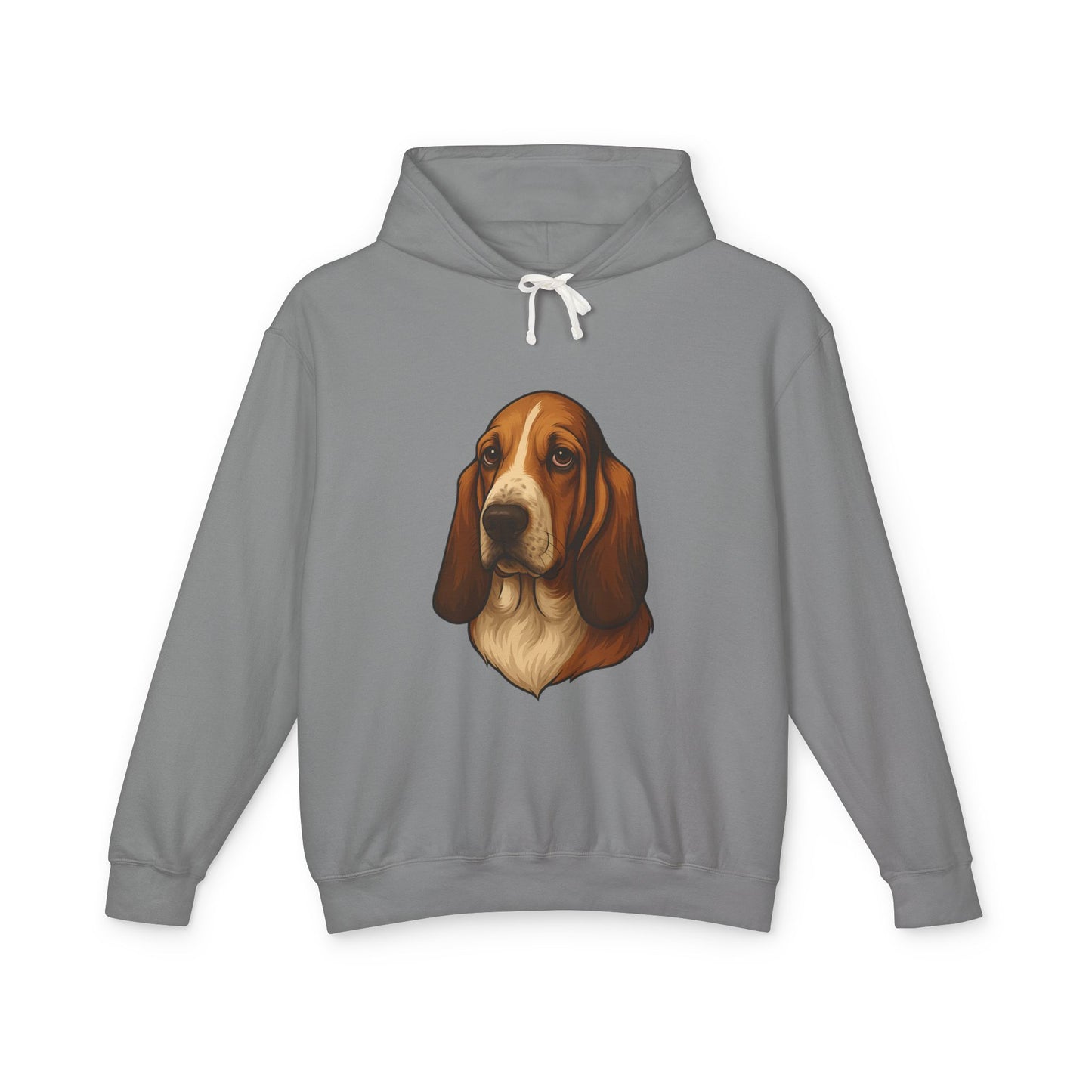 Basset Hound Head Unisex Lightweight Hoodie