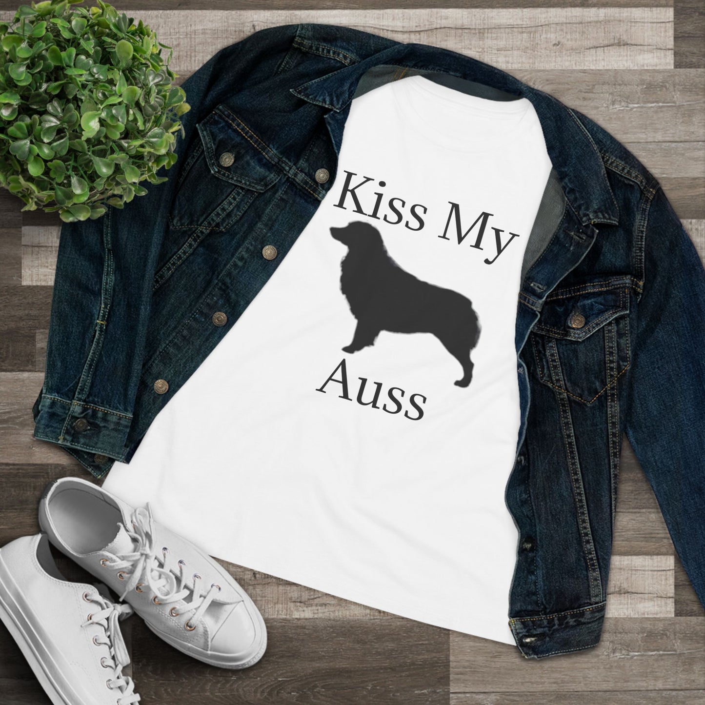 Kiss My Auss Women's Short Sleeve Crewneck Tee