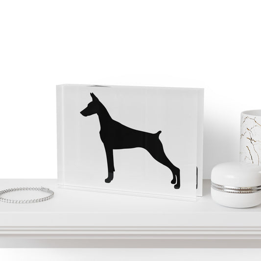 Doberman Silhouette Acrylic Photo Block