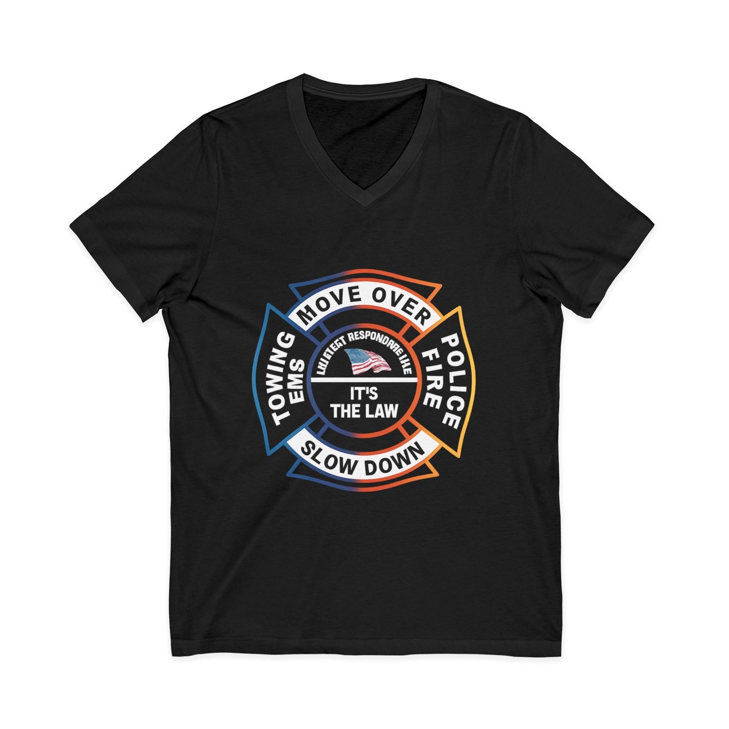 Let First Responders Live Unisex Short Sleeve V-Neck Tee