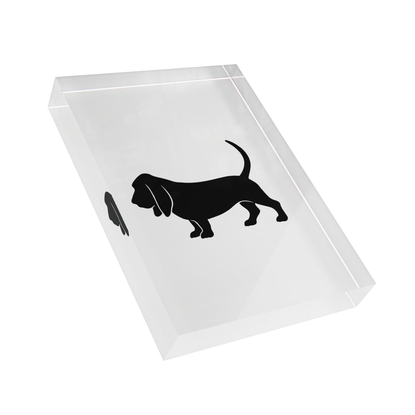 Basset Hound Silhouette Acrylic Photo Block