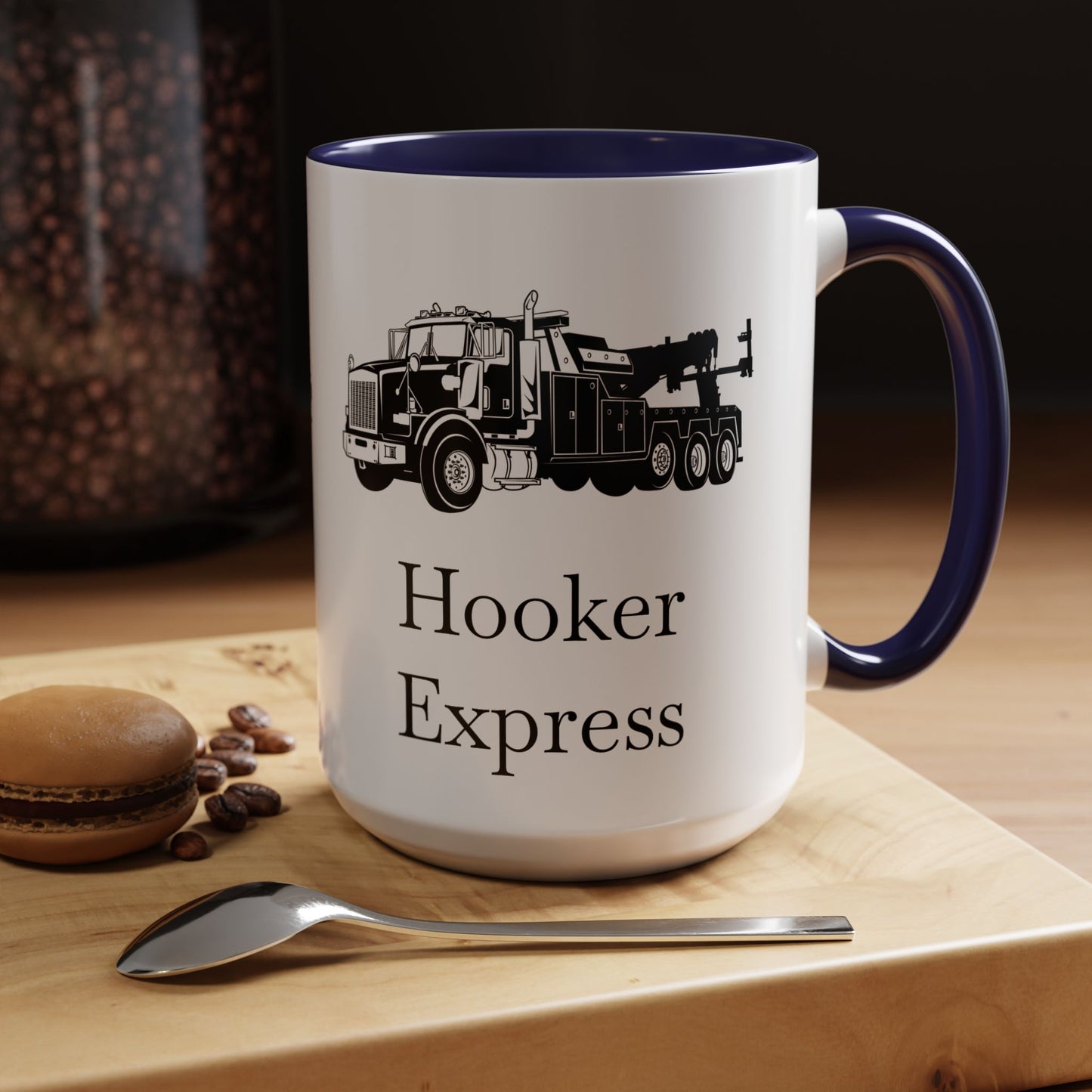 H**ker Express Heavy Tow Truck 2-Tone Coffee Mug