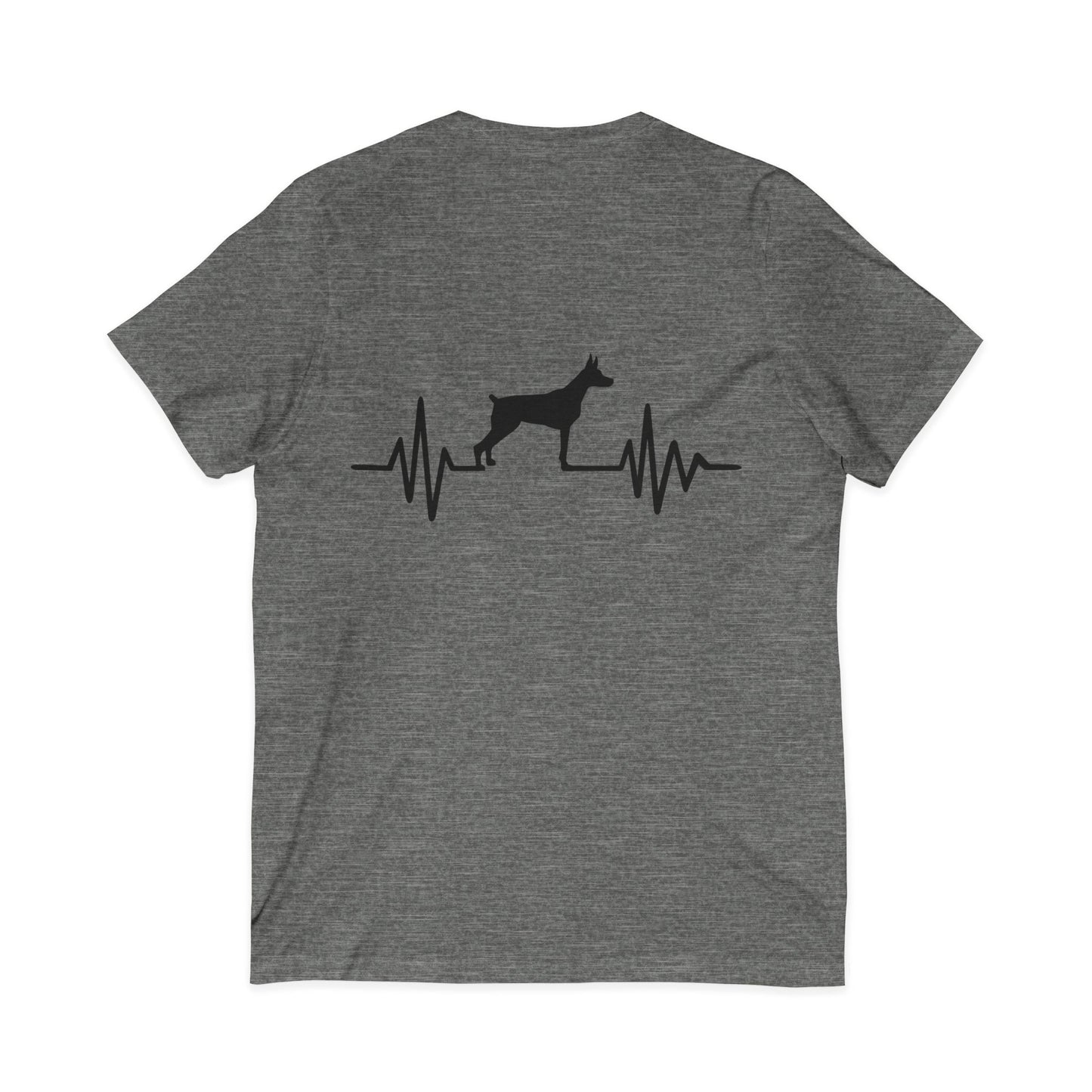 My Heart Beats For Dobermans Unisex Short Sleeve V-Neck Tee