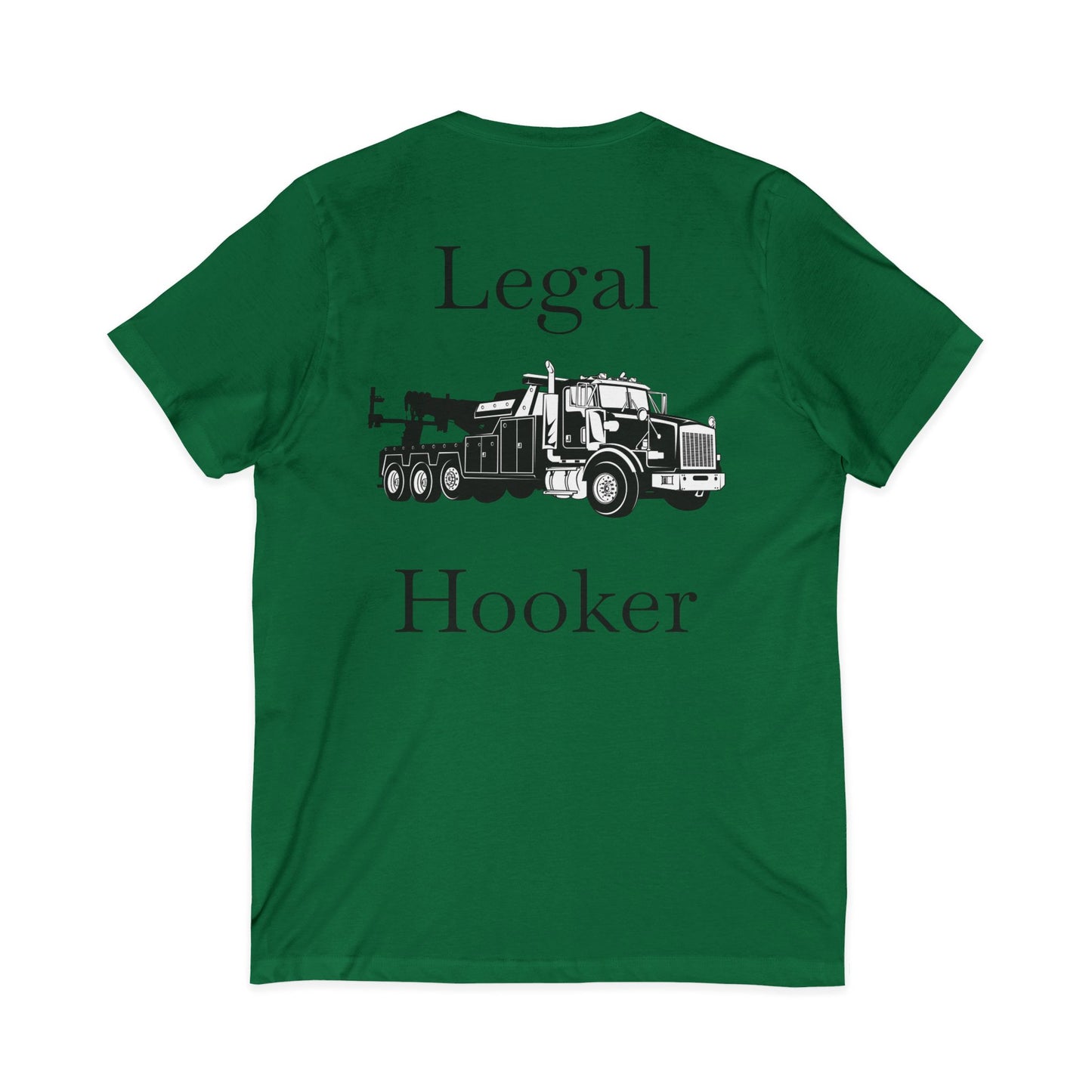 Legal H**ker Heavy Tow Truck Unisex Short Sleeve V-Neck Tee
