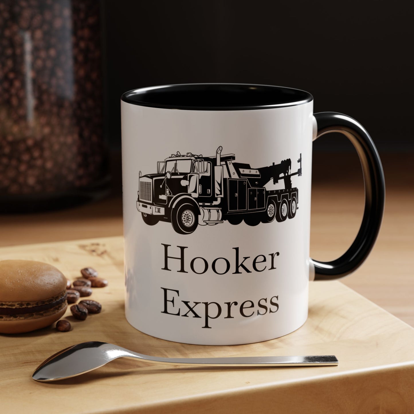 H**ker Express Heavy Tow Truck 2-Tone Coffee Mug