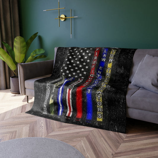 No One Fights Alone Crushed Velvet Blanket