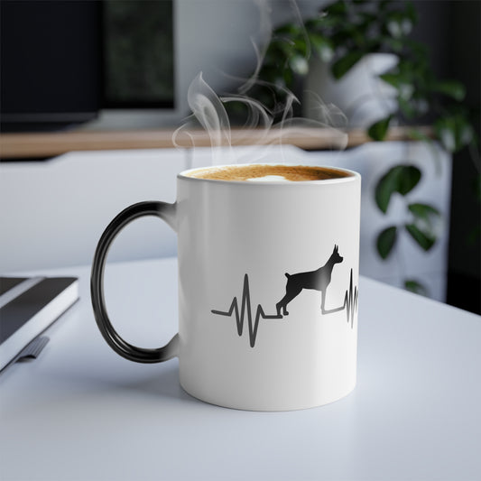 My Heart Beats For Dobermans Color Changing Mug