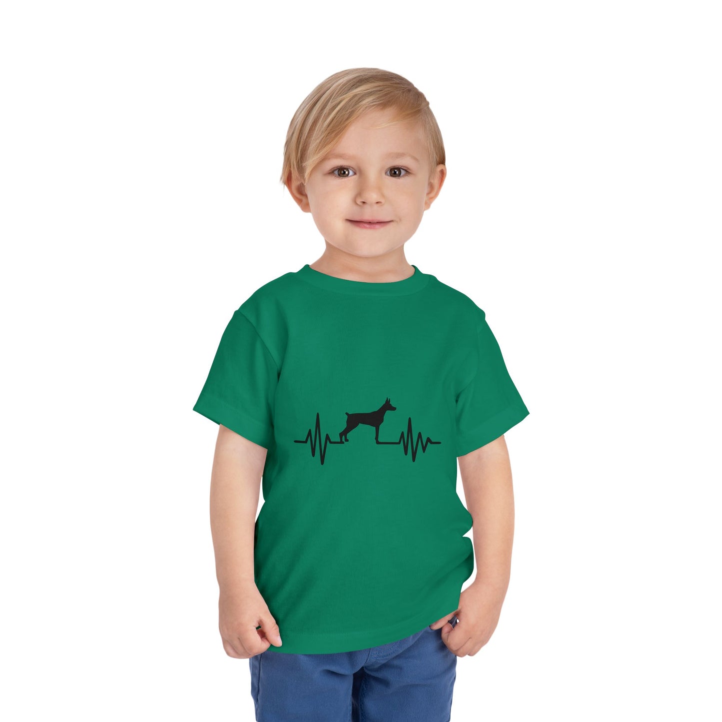 My Heart Beats For Dobermans Toddler Unisex Short Sleeve Crewneck Tee