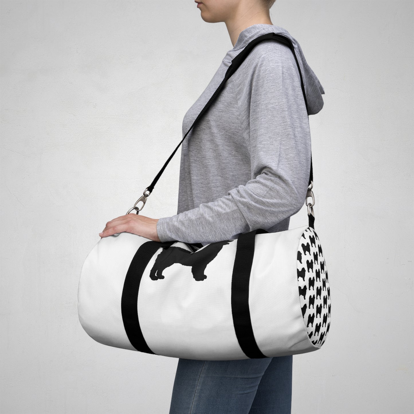 Samoyed Silhouette Duffel Bag