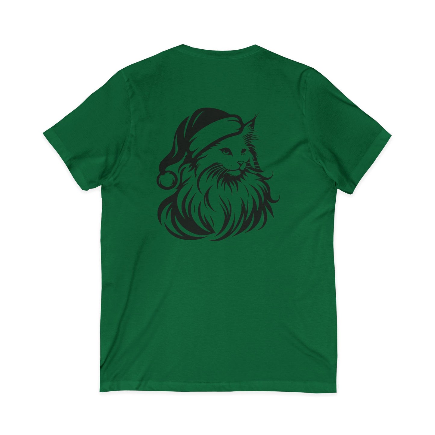 Santa Paws Cat Unisex Short Sleeve V-Neck Tee