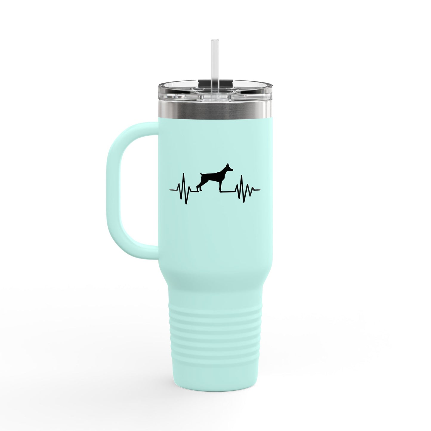 My Heart Beats For Dobermans Insulated Travel Mug
