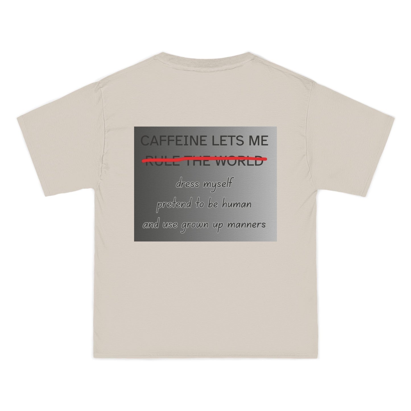 Caffeine Lets Me Men's Short-Sleeve Crewneck Tee