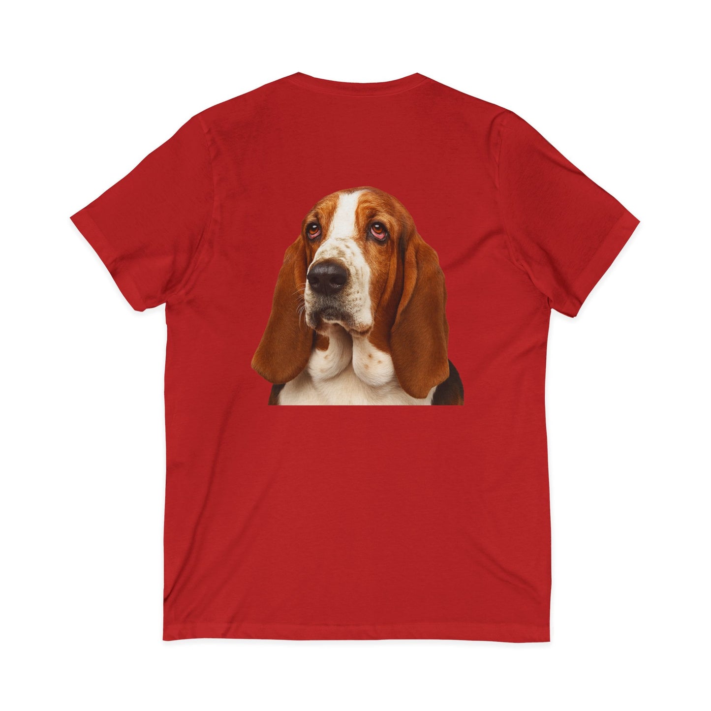 Basset Head Unisex Short Sleeve V-Neck Tee